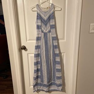 Purple, Pink, and White Sleeveless Maxi Dress with Back Cutout / Size XS